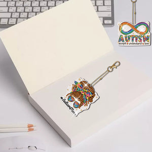 DIY Diamond Art Keychains Diamond Mosaic Kit Point Drill Key Ring (GJ036-2)