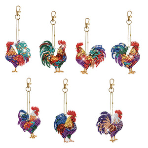 DIY Diamond Art Keychains Diamond Mosaic Kit Point Drill Key Ring (GJ037)