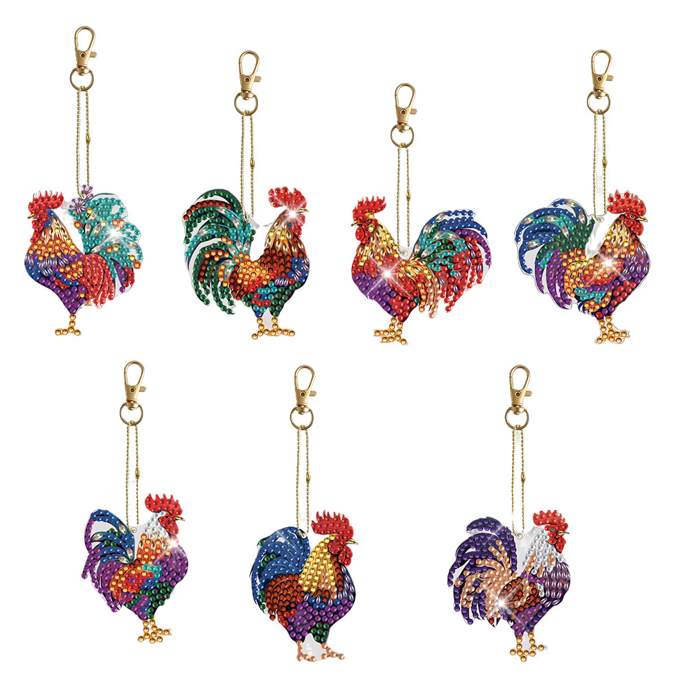 DIY Diamond Art Keychains Diamond Mosaic Kit Point Drill Key Ring (GJ037)