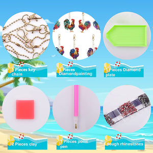 DIY Diamond Art Keychains Diamond Mosaic Kit Point Drill Key Ring (GJ037)