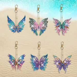 DIY Diamond Art Keychains Diamond Mosaic Kit Point Drill Key Ring (GJ040-2)