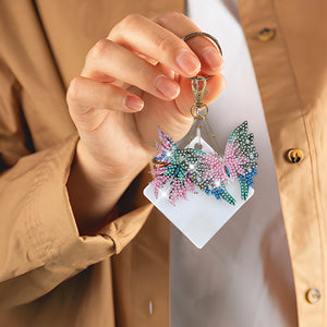 DIY Diamond Art Keychains Diamond Mosaic Kit Point Drill Key Ring (GJ040-2)