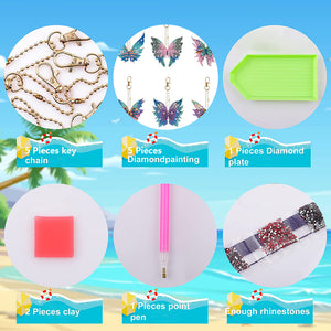 DIY Diamond Art Keychains Diamond Mosaic Kit Point Drill Key Ring (GJ040-2)