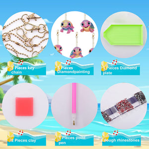 DIY Diamond Art Keychains Diamond Mosaic Kit Point Drill Key Ring (GJ041)