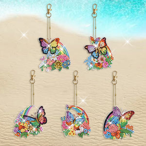 DIY Diamond Art Keychains Diamond Mosaic Kit Point Drill Key Ring (GJ042)