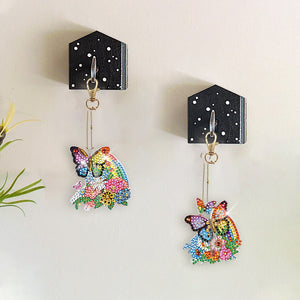 DIY Diamond Art Keychains Diamond Mosaic Kit Point Drill Key Ring (GJ042)