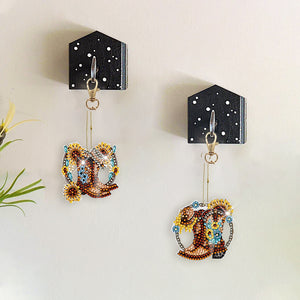 DIY Diamond Art Keychains Diamond Mosaic Kit Point Drill Key Ring (GJ043)