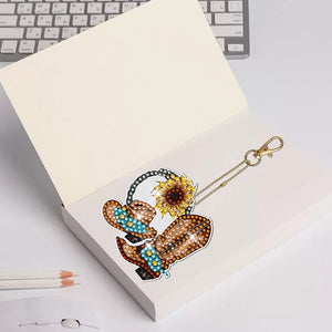 DIY Diamond Art Keychains Diamond Mosaic Kit Point Drill Key Ring (GJ043)