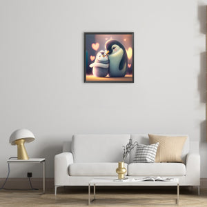 Love Penguin 30*30CM(Canvas) Full Round Drill Diamond Painting