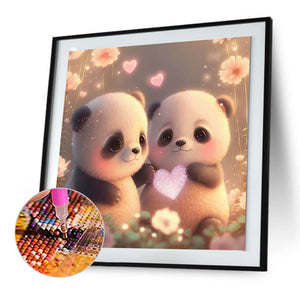 Love Panda 30*30CM(Canvas) Full Round Drill Diamond Painting