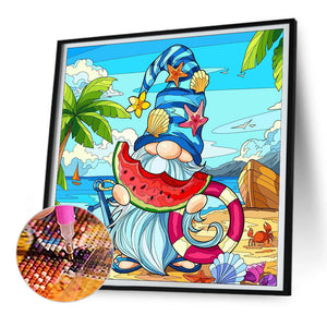 Goblin Eating Watermelon 30*30CM(Canvas) Full Round Drill Diamond Painting