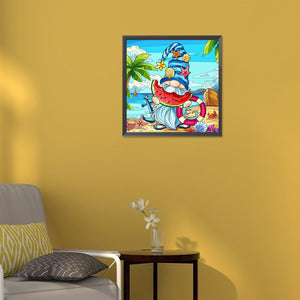 Goblin Eating Watermelon 30*30CM(Canvas) Full Round Drill Diamond Painting