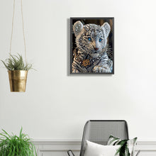 Load image into Gallery viewer, Little White Tiger 30*40CM(Canvas) Partial Special Shaped Drill Diamond Painting
