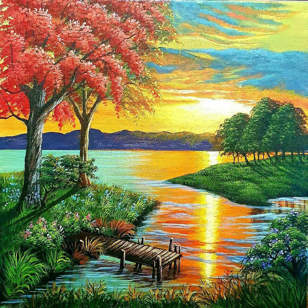 Landscape 30*30CM(Canvas) Full Round Drill Diamond Painting