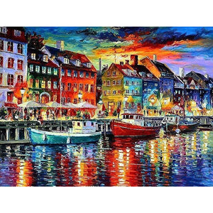 Landscape 40*30CM(Canvas) Full Round Drill Diamond Painting