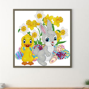 Rabbit And Duck 30*30CM(Canvas) Partial Special Shaped Drill Diamond Painting