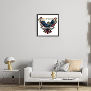 American Flag Eagle 30*30CM(Canvas) Full Round Drill Diamond Painting