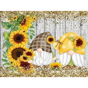 Sunflower Gnome 40*30CM(Canvas) Full Round Drill Diamond Painting