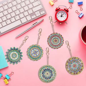 5pcs Double Side Diamond Art Keychain 5D Special-shaped Drill Gifts (B01)
