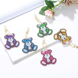 5pcs Double Side Diamond Art Keychain 5D Special-shaped Drill Gifts (B03)