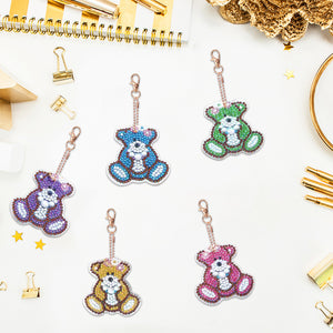 5pcs Double Side Diamond Art Keychain 5D Special-shaped Drill Gifts (B03)