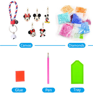 5pcs Double Side Diamond Art Keychain 5D Special-shaped Drill Gifts (B04)
