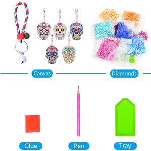 5pcs Double Side Diamond Art Keychain 5D Special-shaped Drill Gifts (B05)