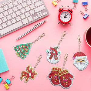 5pcs Double Side Diamond Art Keychain 5D Special-shaped Drill Gifts (B06)