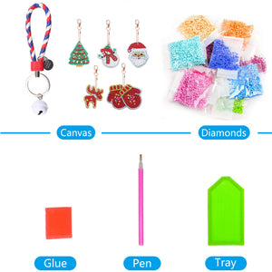 5pcs Double Side Diamond Art Keychain 5D Special-shaped Drill Gifts (B06)