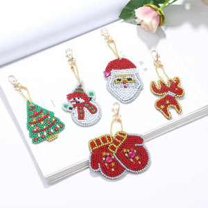5pcs Double Side Diamond Art Keychain 5D Special-shaped Drill Gifts (B06)