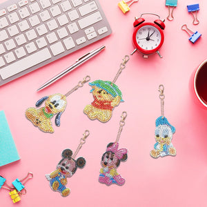 5pcs Double Side Diamond Art Keychain 5D Special-shaped Drill Gifts (B12)