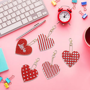 5pcs Double Side Diamond Art Keychain 5D Special-shaped Drill Gifts (B13)
