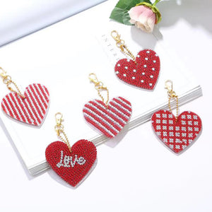 5pcs Double Side Diamond Art Keychain 5D Special-shaped Drill Gifts (B13)