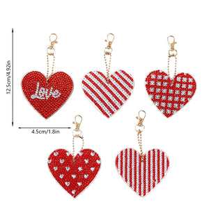 5pcs Double Side Diamond Art Keychain 5D Special-shaped Drill Gifts (B13)