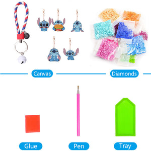 5pcs Double Side Diamond Art Keychain 5D Special-shaped Drill Gifts (B15)