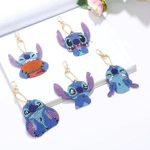 5pcs Double Side Diamond Art Keychain 5D Special-shaped Drill Gifts (B15)
