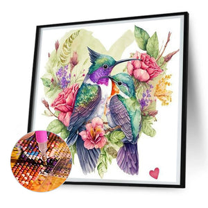 Love Wreath Bird 30*30CM(Canvas) Full Round Drill Diamond Painting