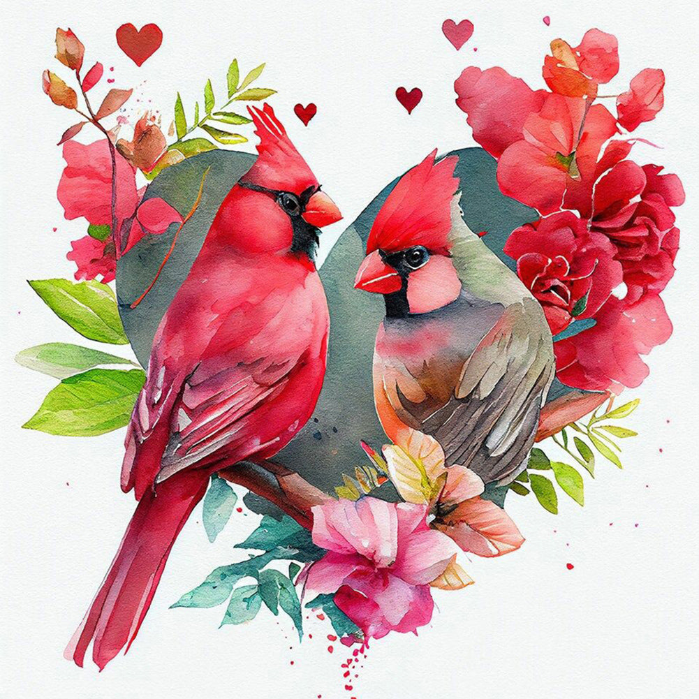 Love Wreath Bird 30*30CM(Canvas) Full Round Drill Diamond Painting