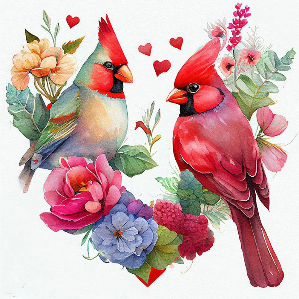 Love Wreath Bird 30*30CM(Canvas) Full Round Drill Diamond Painting