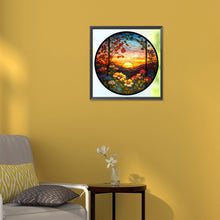 Load image into Gallery viewer, Sunset And Sunflowers 30*30CM(Canvas) Full Round Drill Diamond Painting
