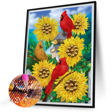 Load image into Gallery viewer, Cardinal Sunflower 30*40CM(Canvas) Partial Special Shaped Drill Diamond Painting
