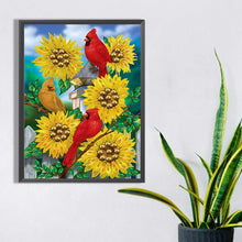 Load image into Gallery viewer, Cardinal Sunflower 30*40CM(Canvas) Partial Special Shaped Drill Diamond Painting
