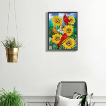 Load image into Gallery viewer, Cardinal Sunflower 30*40CM(Canvas) Partial Special Shaped Drill Diamond Painting
