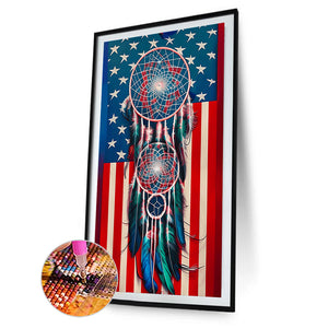 Independence Day Dream Catcher 20*30CM(Canvas) Full Square Drill Diamond Painting