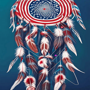 Independence Day Dream Catcher 20*30CM(Canvas) Full Square Drill Diamond Painting