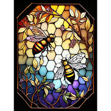 Load image into Gallery viewer, Bee Glass Painting 30*40CM(Canvas) Full Round Drill Diamond Painting
