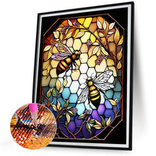 Load image into Gallery viewer, Bee Glass Painting 30*40CM(Canvas) Full Round Drill Diamond Painting
