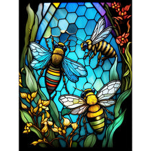 Load image into Gallery viewer, Bee Glass Painting 30*40CM(Canvas) Full Round Drill Diamond Painting
