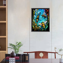 Load image into Gallery viewer, Bee Glass Painting 30*40CM(Canvas) Full Round Drill Diamond Painting
