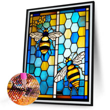 Load image into Gallery viewer, Bee Glass Painting 30*40CM(Canvas) Full Round Drill Diamond Painting
